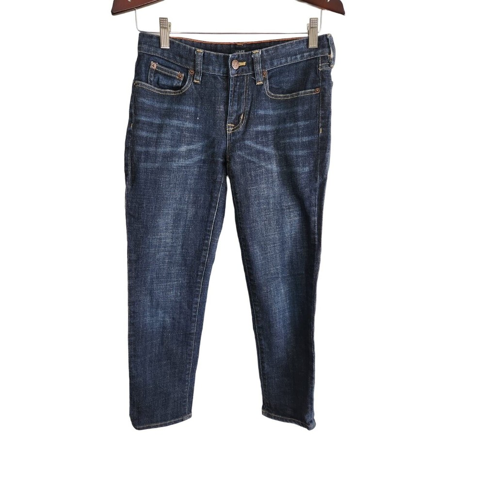 J‎ Crew Women's Dark Wash High Rise 4-Pocket Stretch Jeans Size 27 Style 78607